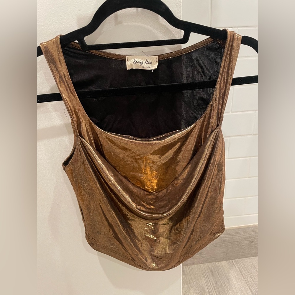 Gold Metallic Corset Top (Size Medium) - New with Tag